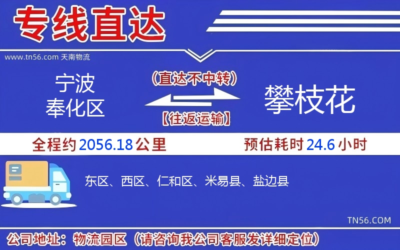 寧波奉化區到攀枝花物流公司 寧波奉化區到攀枝花物流公司