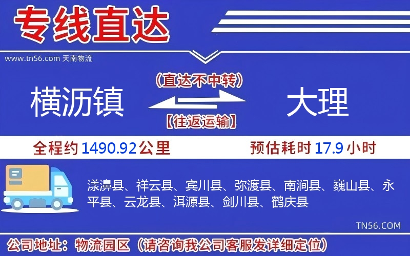 橫瀝鎮到大理物流公司 橫瀝鎮到大理物流公司