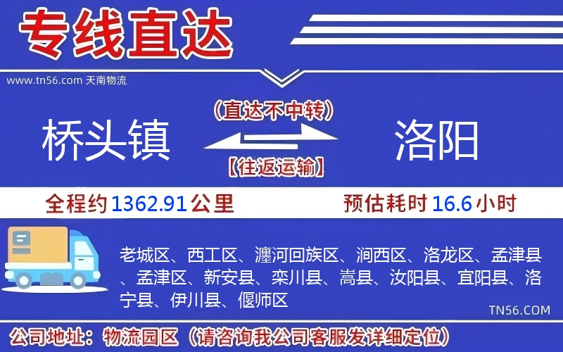 橋頭鎮(zhèn)到洛陽物流公司