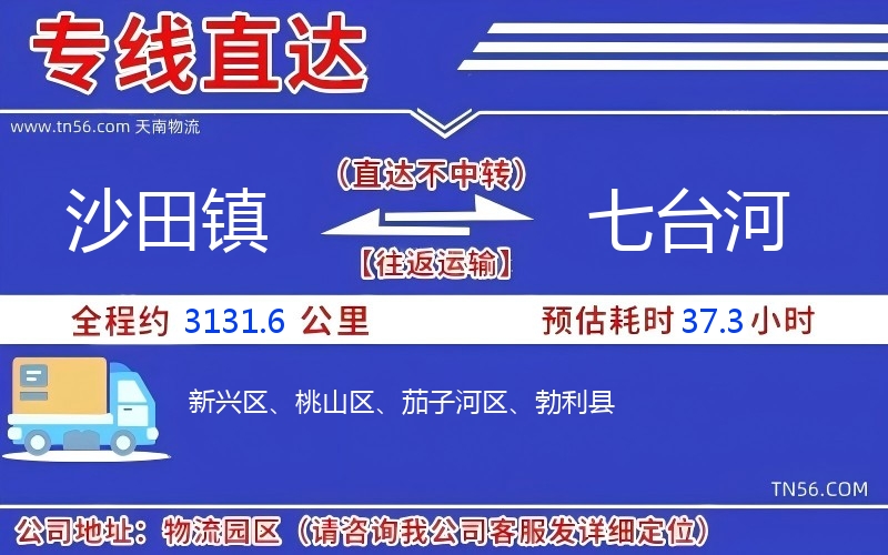 沙田鎮到七臺河物流公司 沙田鎮到七臺河物流公司