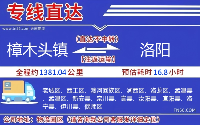 樟木頭鎮(zhèn)到洛陽物流公司 樟木頭鎮(zhèn)到洛陽物流公司