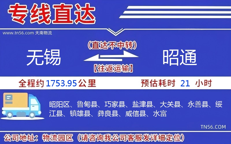 無錫到昭通物流公司 無錫到昭通物流公司